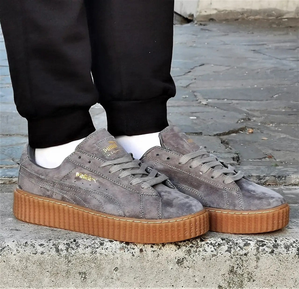 Мужские Кроссовки Puma Слипоны Серые Мокасины Пума Замшевые (размеры: 41,42,43,44) Днепр - изображение 5