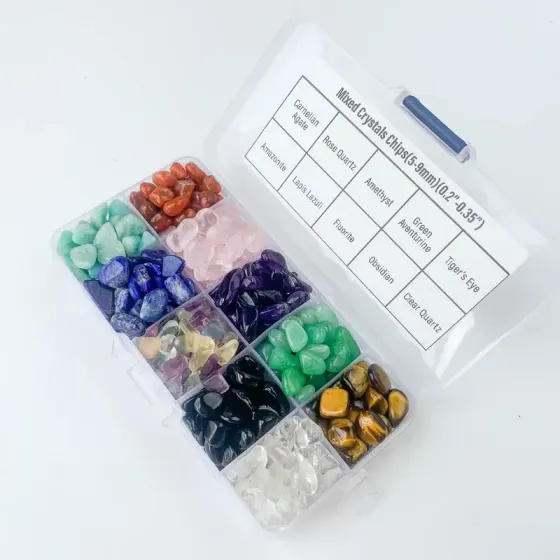 Набір натуральних каменів і кристалів 10 видів у колекційній коробці Київ