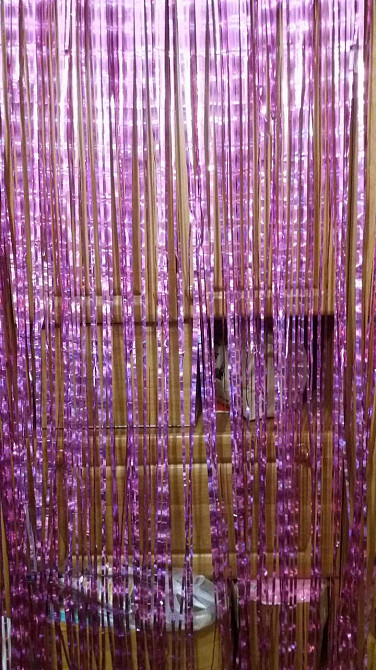Шторки из фольги с голограммой 2м на 1м малиновый Киев - изображение 5