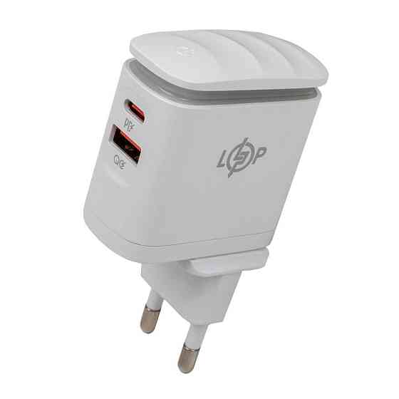 Зарядка для телефона LP 25W (Type-C+USB) QC3.0 PD + кабель (Type-C to Type-C) 25WCH Київ