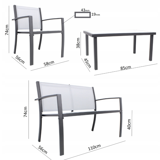 Садові меблі Chomik GARDEN LINE DIVA диван, 2 крісла + стіл Киев