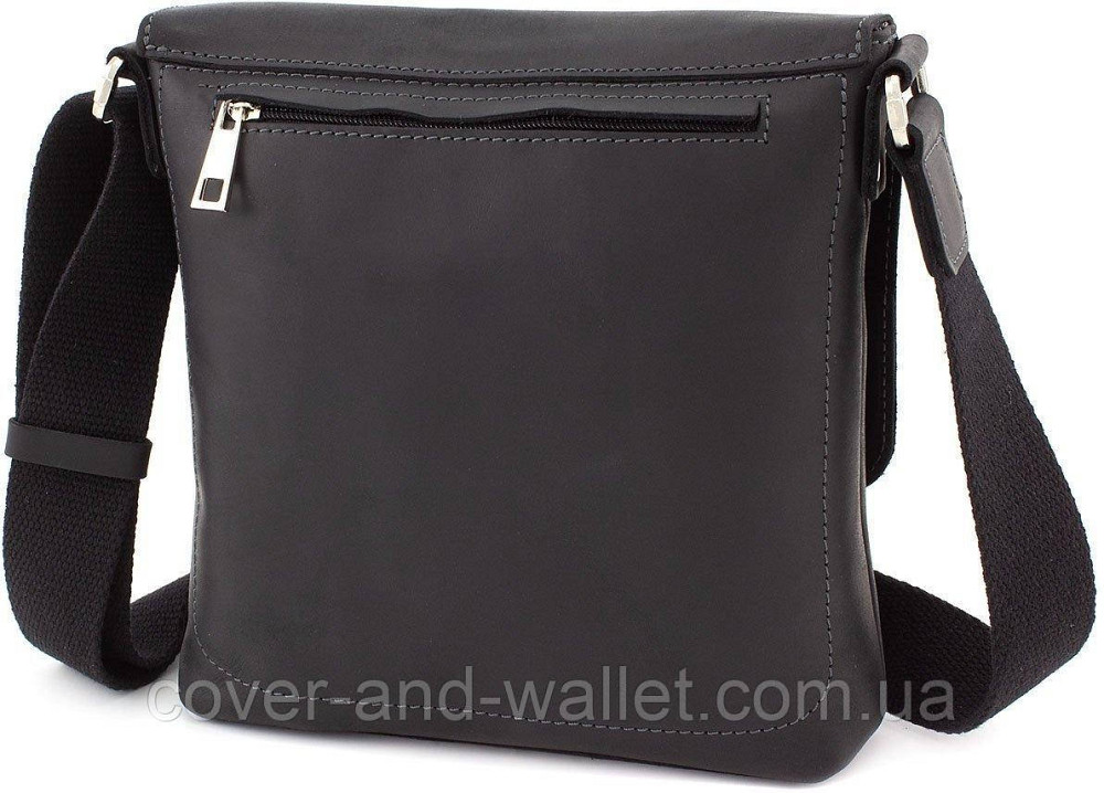 Шкіряна чоловіча сумка месенджер на магнітах ручної роботи Grande Pelle 754110 Київ - фото 7
