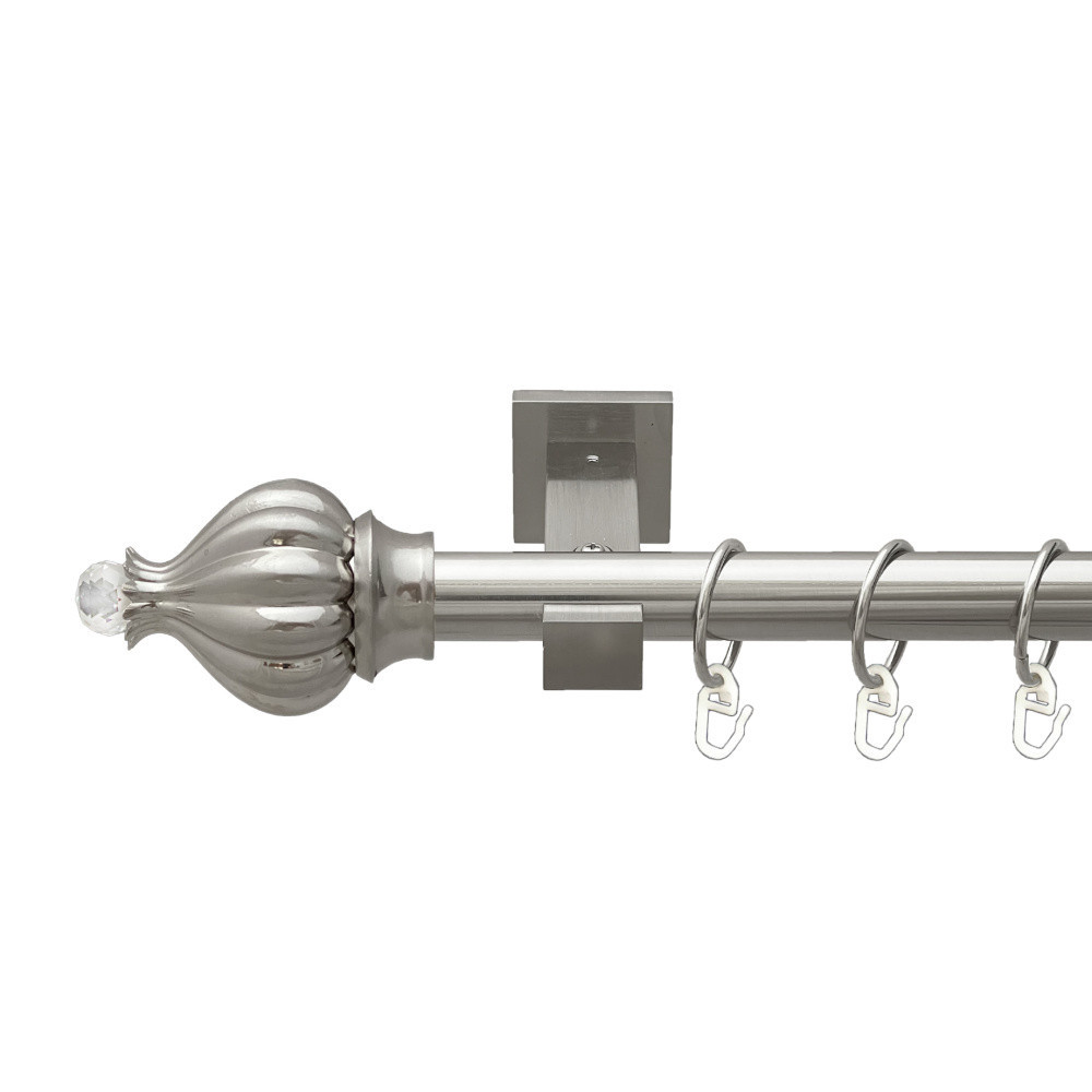 Карниз Orvit Таджа-Кристал металевий однорядний техно гладка труба кільце металеве Нержавіюча Сталь 25 мм 300 Львов - изображение 1