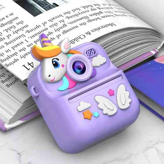 Фотоаппарат моментальной печати с картой памяти, Детская фотокамера с термопечатью AU-68 Львов