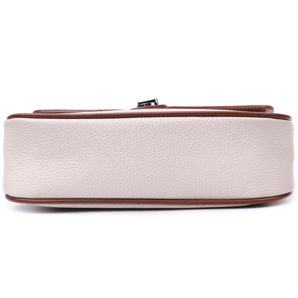 Красивая женская сумка на лето с фактурным клапаном из натуральной кожи Vintage 22623 Белая Киев - изображение 6