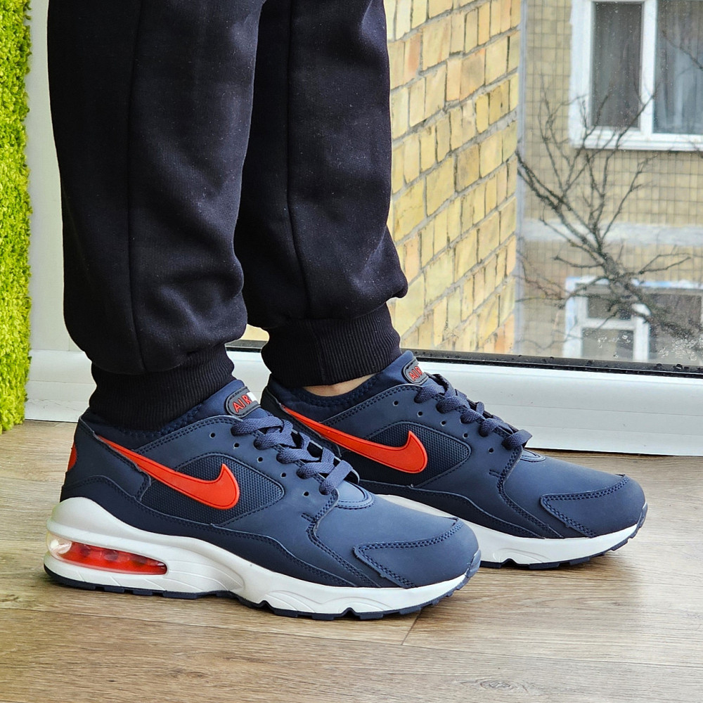 Мужские Синие Кроссовки Nike Air Max 93 Кожаные Найк (размеры: 41,42,43,44,45,) Видео Обзор Днепр - изображение 7