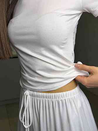 Жіночий базовий прогулянковий костюм, двойка турецький трикотаж віскоза Білий, 42/44 Одеса