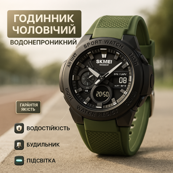 Тактичний годинник для ЗСУ, Годинник рибалки мисливця для риболовлі та активного відпочинку PQ-34 Львів