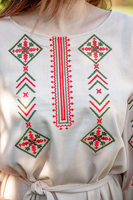 Сукня-вишиванка жіноча бежева святкова, вишита сукня плаття Київ - фото 3