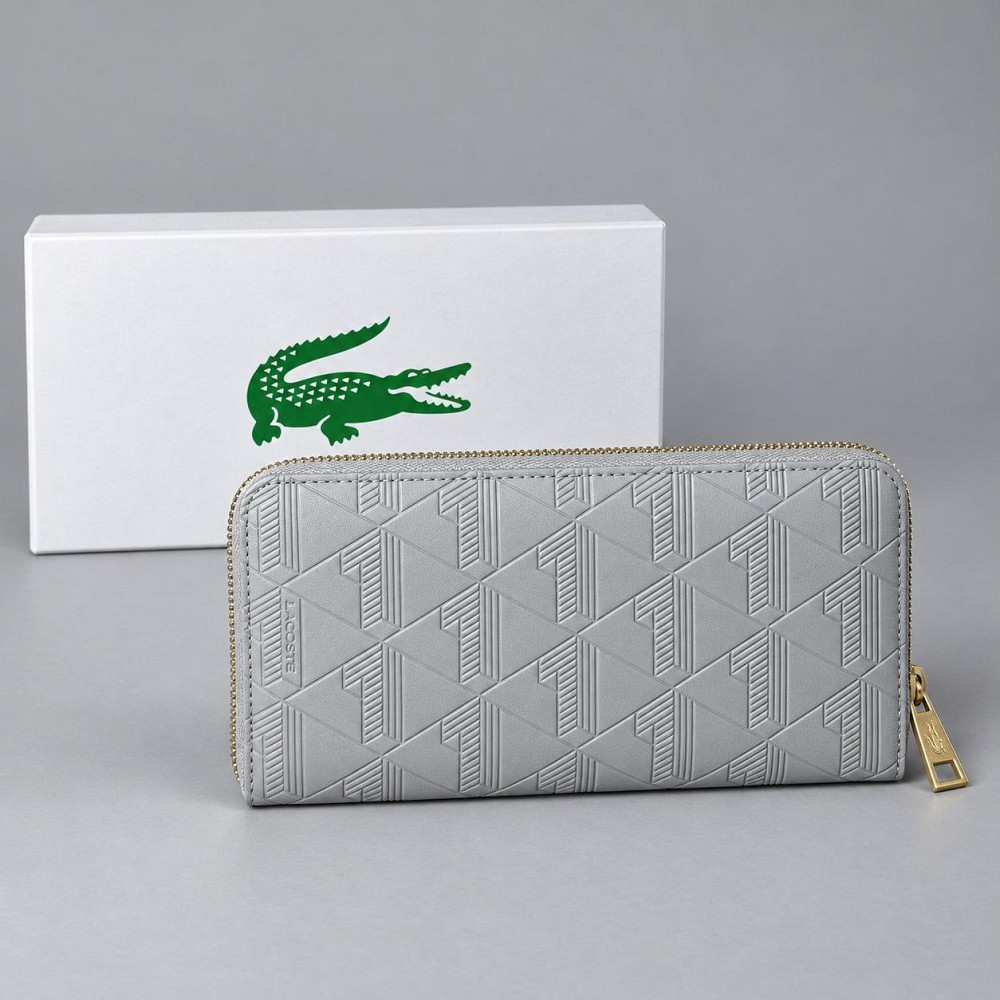 Мужской серый стильный кошелек Lacoste (В3) Киев - изображение 14