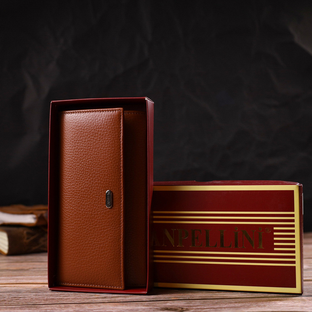 Женский удобный кошелек из натуральной кожи CANPELLINI 21829 Коричневый Киев - изображение 10