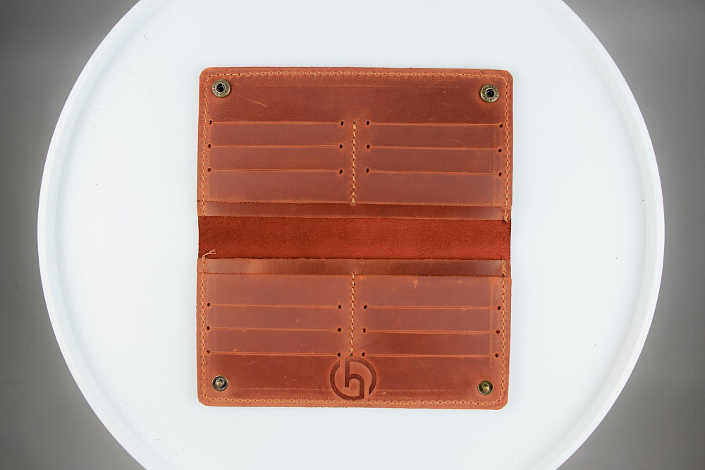 Чоловіче портмоне Skill із натуральної шкіри Crazy Horse SH107 (Світло-коричневий) Суми - фото 4