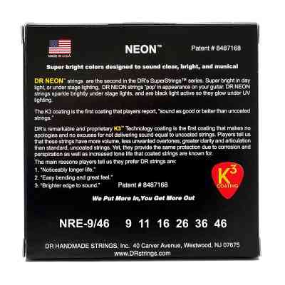 Струны для гитары DR Strings NEON Red Electric - Light Heavy (09-46) (NRE-9/46) Винница