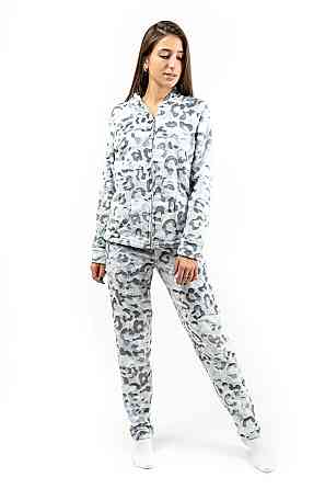 Домашній теплий костюм жіночий (піжама) сірий без капюшона, топ 52/54 Крохатушка одяг Київ