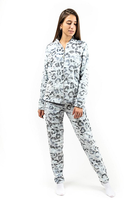 Домашній теплий костюм жіночий (піжама) сірий без капюшона, топ 52/54 Крохатушка одяг Київ - фото 1
