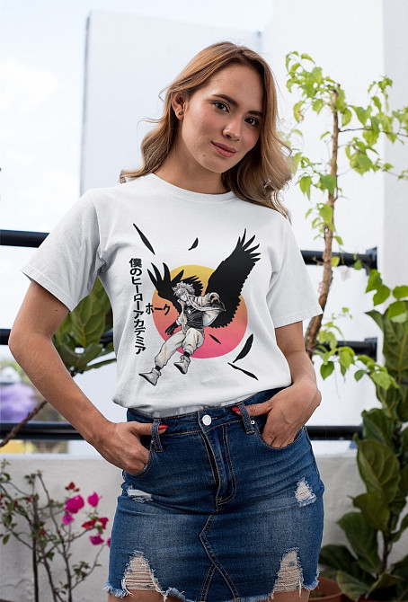 Футболка чоловіча з аніме принтом Хавкс Бой Бірд Мй оверсайз (S/M/L) Чорний AnimeJ0523 Дніпро - фото 1