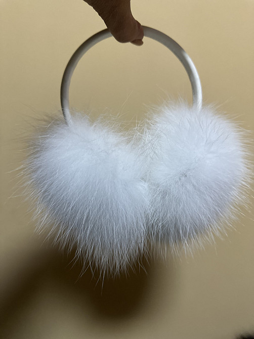 Навушники хутряні жіночі песцові Білий Харків - фото 2