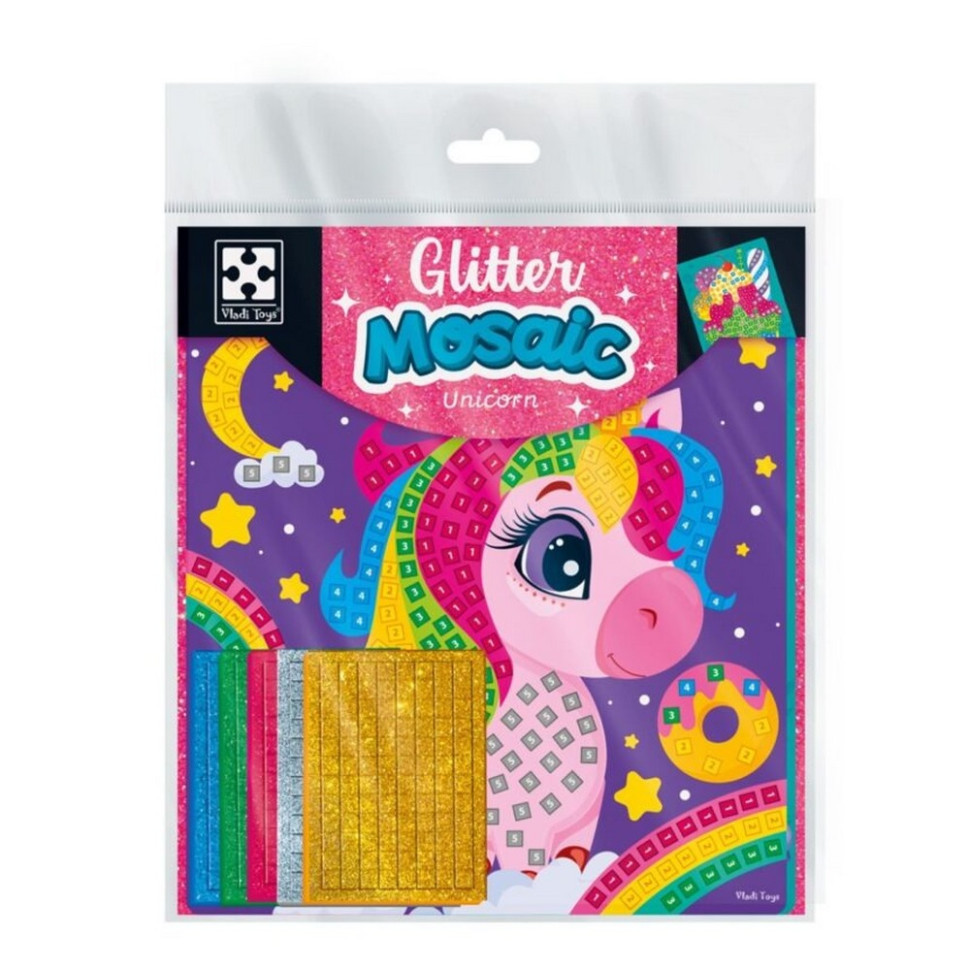 Набір для творчості зі блискучою мозаїкою "Єдиноріг та морозиво" VT4511-12 Вінниця - фото 1