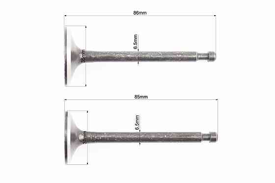 Клапан впускний (h-86; D-35; d-6,5), випускний (h-85; D-31; d-6,5) к-кт 2шт 182F/188F Київ