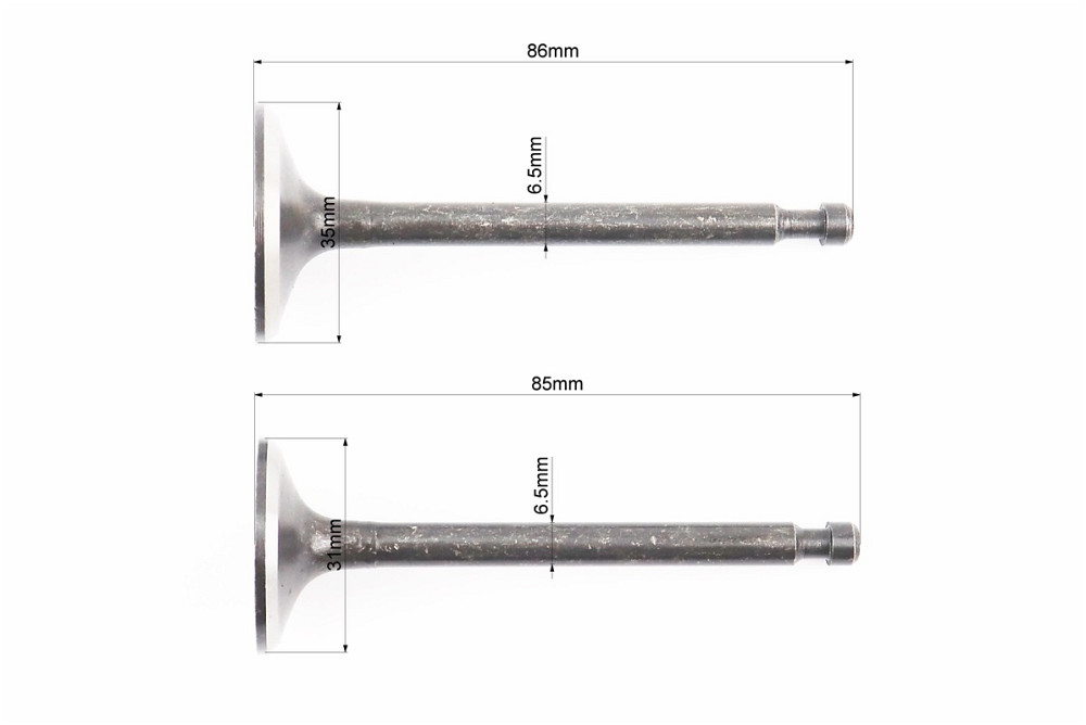 Клапан впускний (h-86; D-35; d-6,5), випускний (h-85; D-31; d-6,5) к-кт 2шт 182F/188F Киев - изображение 2