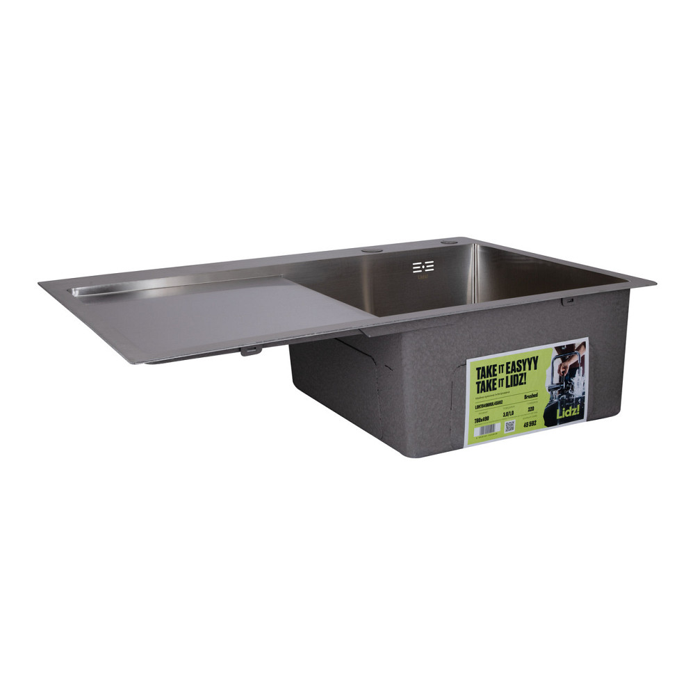 Мийка для кухні інтегрована Lidz Handmade H7849L крило зліва (LDH7849BRUL45592) Brushed Steel 3,0/1,0 мм Київ - фото 3