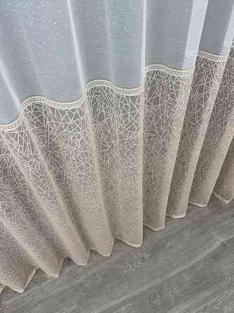 Тюль жаккард цвет белый с пудровым 1673т Киев