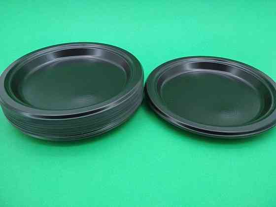 Тарілка одноразова пластикова 220 mm Чорна (50 шт) Харків