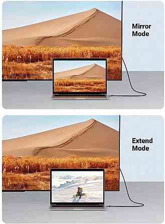 Кабель UGREEN MM142 USB-C to HDMI Male to Male Cable Aluminum Shell 1.5m (Gray Black)(UGR-50570) (UGR-50570) Киев