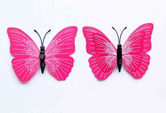 Розовые бабочки на магните - 12шт. Киев