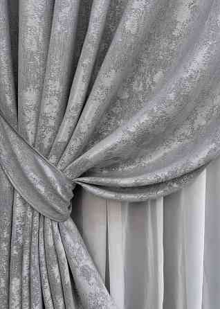 Комплект готових штор VR-Textil Жакард Sultan YL № 1668ш Сірий 130х270 см 2 шт (39-988) Київ