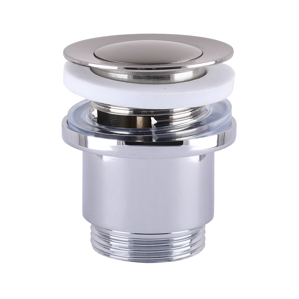 Донний клапан Globus Lux HG-041S-S- BR (Click-clack) Стального кольору Луцьк - фото 1