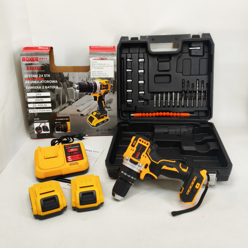 Профессиональная электрическая отвертка, Шуруповерт с битами и сверлами, Шуруповерт с кейсом DX-39 Львов - изображение 2