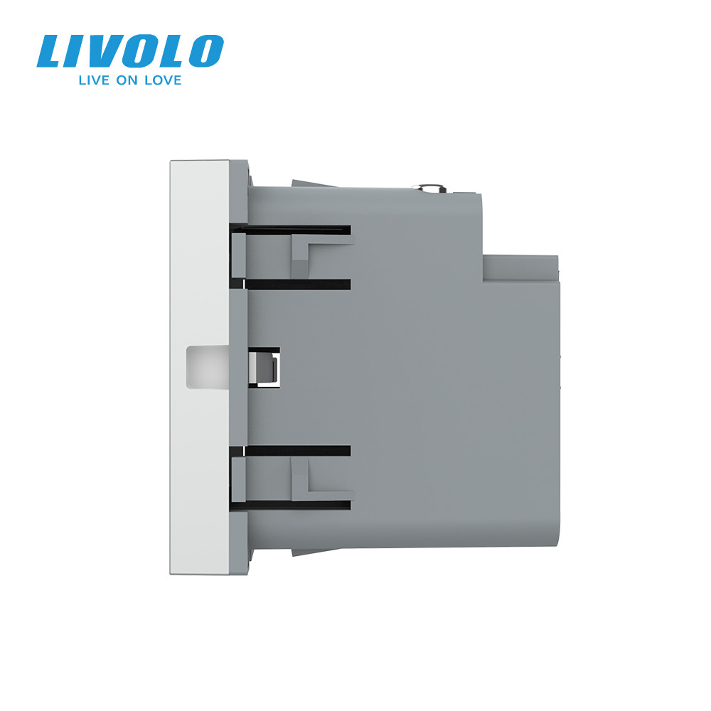 USB Type-C розетка LIVOLO, PD 45W, Power Delivery, швидка зарядка, сіра, модуль (VL-FCUC-2IP) Коломыя - изображение 8