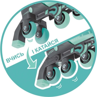 Роликовые коньки Globber 2в1 м'ятно-зелені р.30-33, до 60кг, 5+ (783-206) Винница - изображение 7