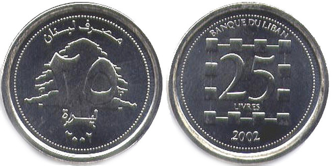 Lebanon Ліван 25 Pounds 2002 UNC Полтава - фото 1