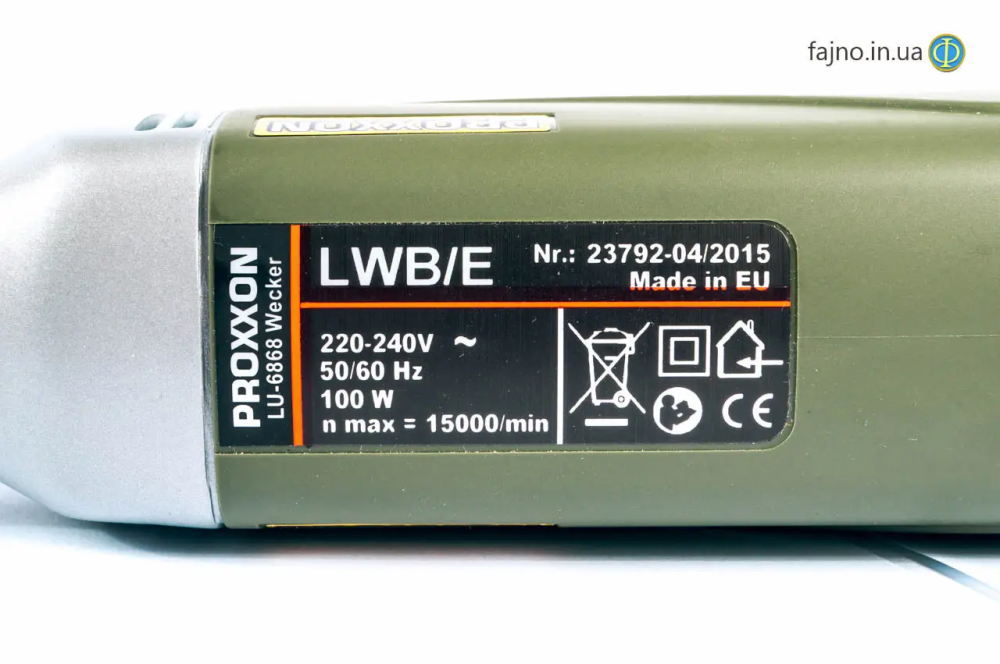 Потужна кутова бормашина LWB E Proxxon 28492 : 100 Вт, регулювання обертів, 15000 об/хв (28492) Київ - фото 10