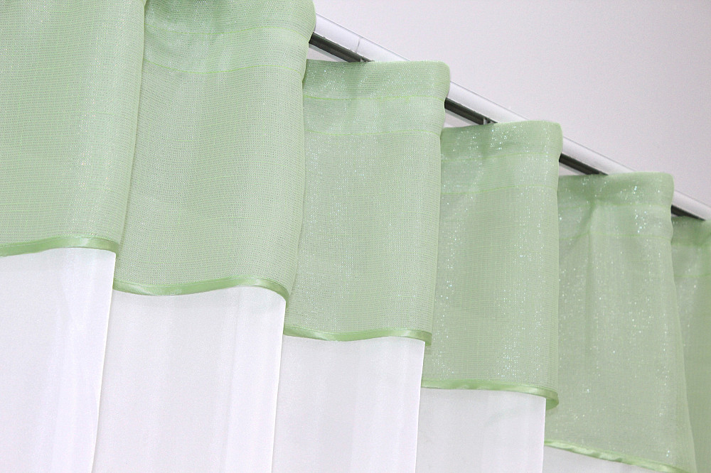 Кухонная гардина VR-Textil № 036к арка белый с салатовым 270х170 см (52-0514) Киев - изображение 4