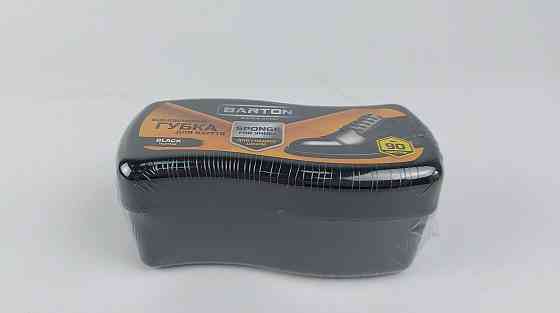 Губка відновлювальна хвиля для взуття з гладкої шкіри чорна, ТМ Barton (1 шт.) Харків