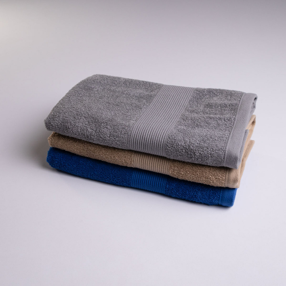 Набор махровых полотенец с бордюром 3шт GM Textile 50х90см, 50х90см, 70х140см 400г/м2 (Серый) Сумы - изображение 10