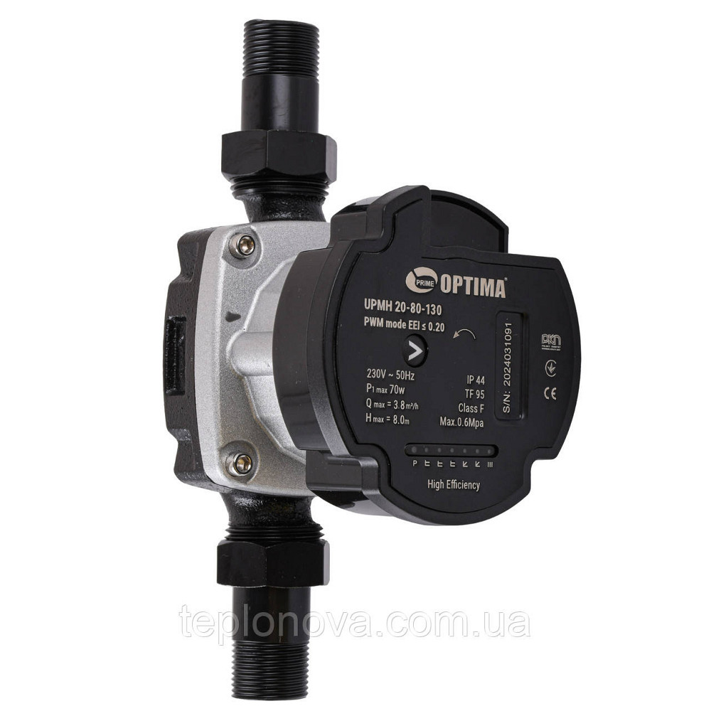 Насос циркуляційний енергоощадний Optima PRIME UPMH 20-80AUTO 130 мм + гайки Чернівці - фото 1