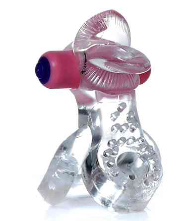 Ерекційне вібро кільце BOSS - Tongue Vibro Cock Ring Clear, BS6700051 Sex Aura Київ
