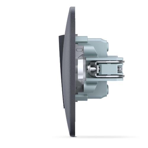 BINERA чорний графіт Вимикач внутрішній 2кл з підсвічуванням Videx Житомир - фото 3