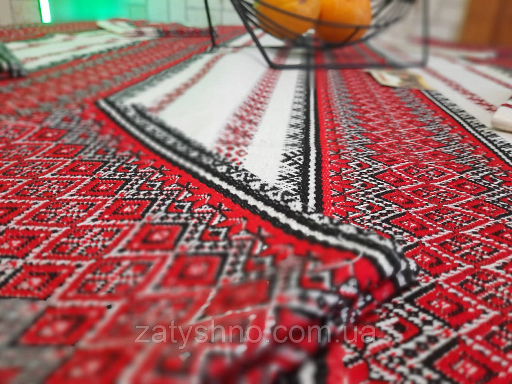 Червона скатертина вишита комплект Київ - фото 8