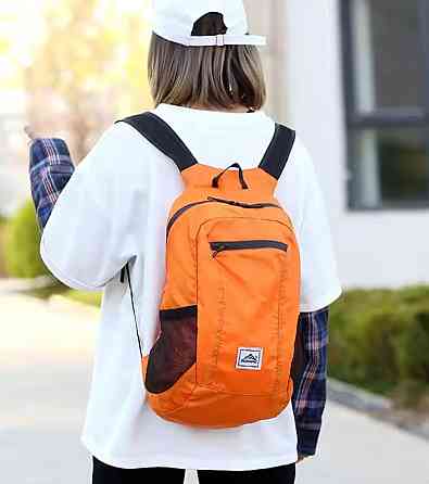 Туристический портативный складной легкий рюкзак 18 л 4 кармана водонепроницаемый 41 на 24 см серый Киев