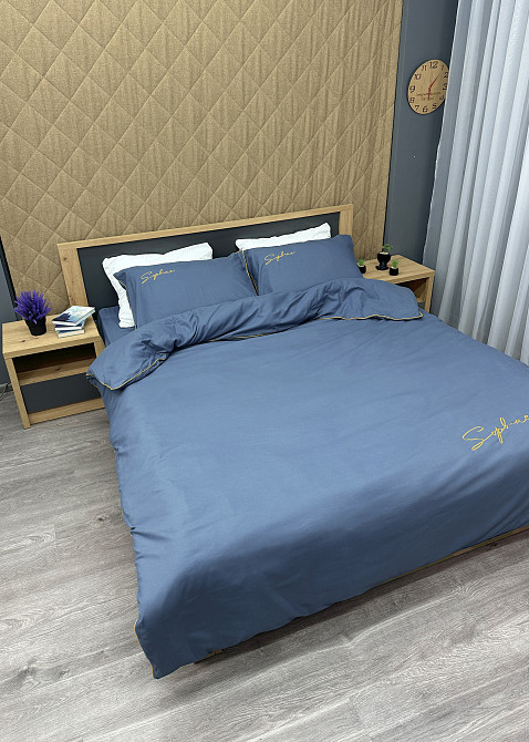 Комплект постільної білизни Сатин, Євро 200х230 Джинс (88-140) Київ - фото 4