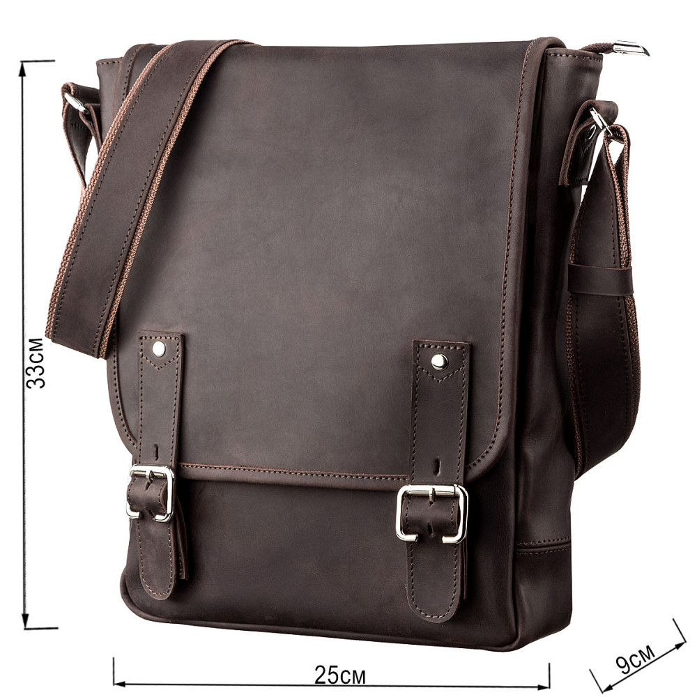 Сумка мужская из винтажной кожи Коричневая (SHVIGEL) Киев - изображение 14