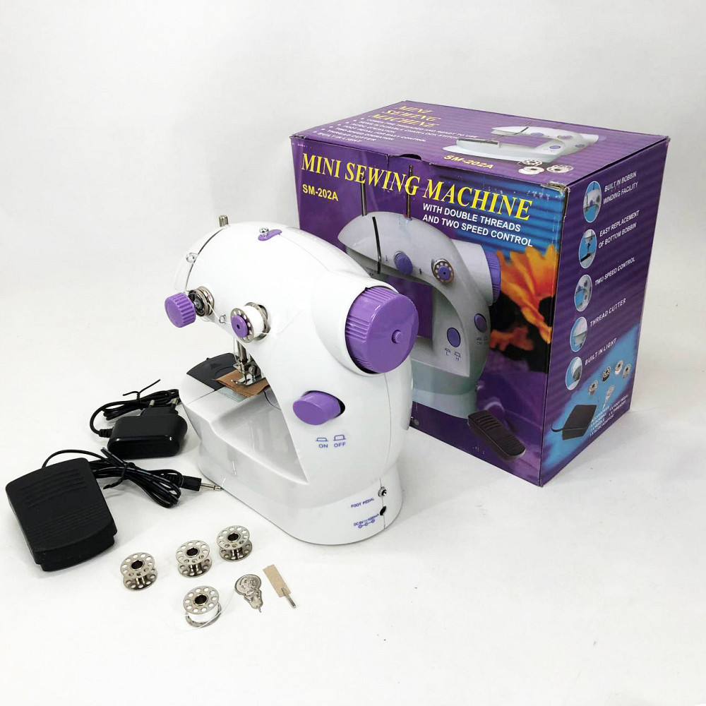 Міні-швейна машина з насадками, Багатофункціональна домашня швейна XE-362 машинка портативна Київ - фото 4