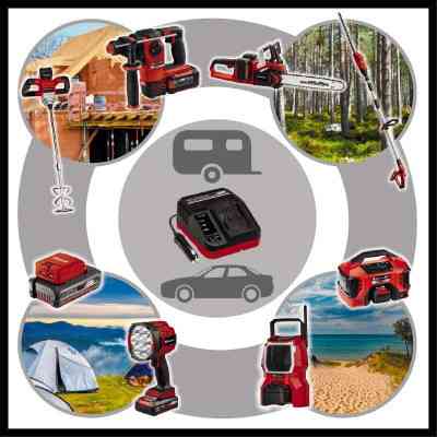 Зарядное устройство для аккумуляторов инструмента Einhell 18V Power X-Car Charger 3A, PXC, от прикуривателя 12В (4512113) Винница