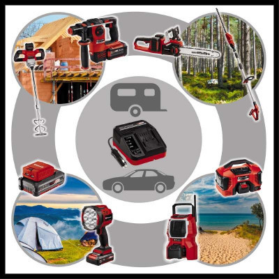 Зарядное устройство для аккумуляторов инструмента Einhell 18V Power X-Car Charger 3A, PXC, от прикуривателя 12В (4512113) Винница - изображение 4