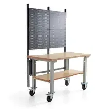 Aj Produkty Kompletny mobilny Стіл roboczy ROBUST, panel narzędziowy, Полиця dolna, 1500x800 mm, Варильна поверхня utwardzana Київ
